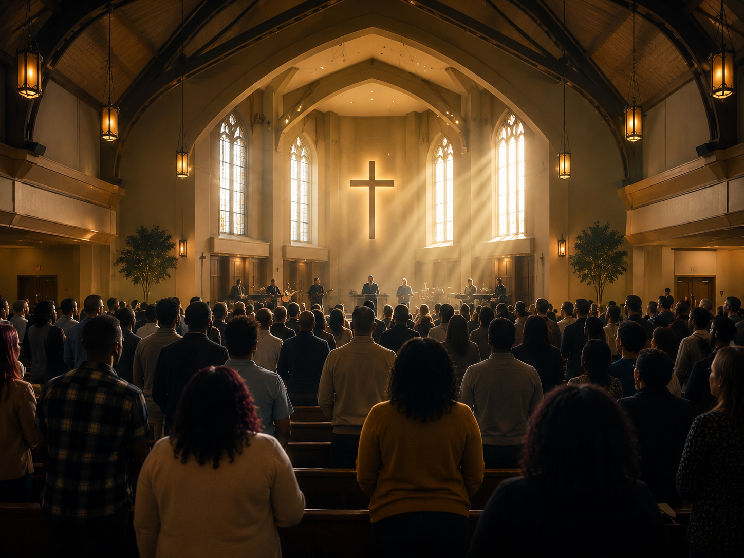 Congregation gathered in a sanctuary — the local church as one body